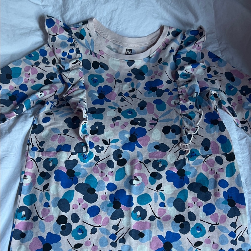 H&M Kids Long Sleeve Floral Top - Blue and Pink